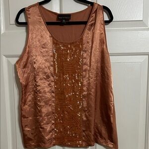Dana Buchman Copper Sequin Tank Top